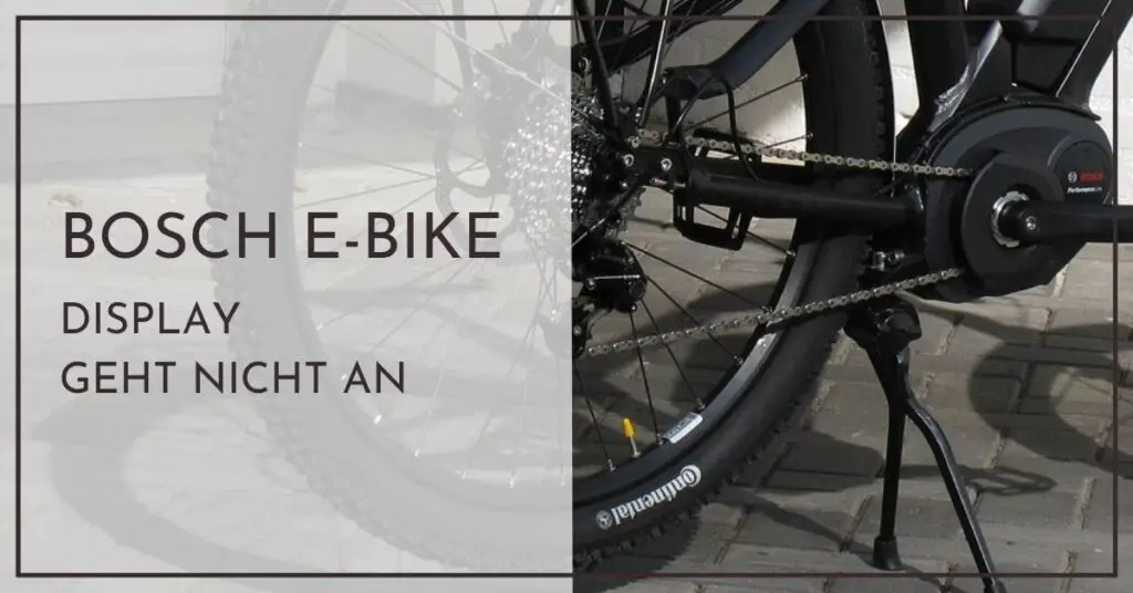 Bosch E Bike Display geht nicht an - Schnellhilfe für Neulinge