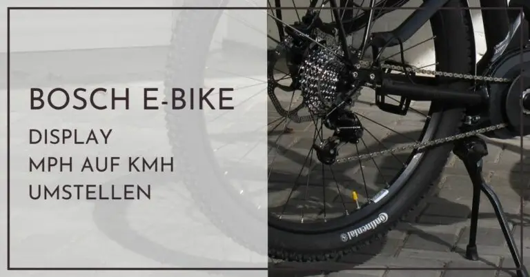 Bosch E Bike Display von mph auf kmh umstellen